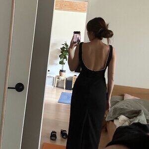 Never Worn black sparkle low back dress